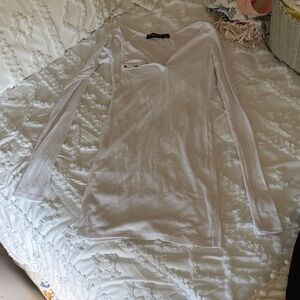 NWOT Lioness White Henley Long Sleeve Dress